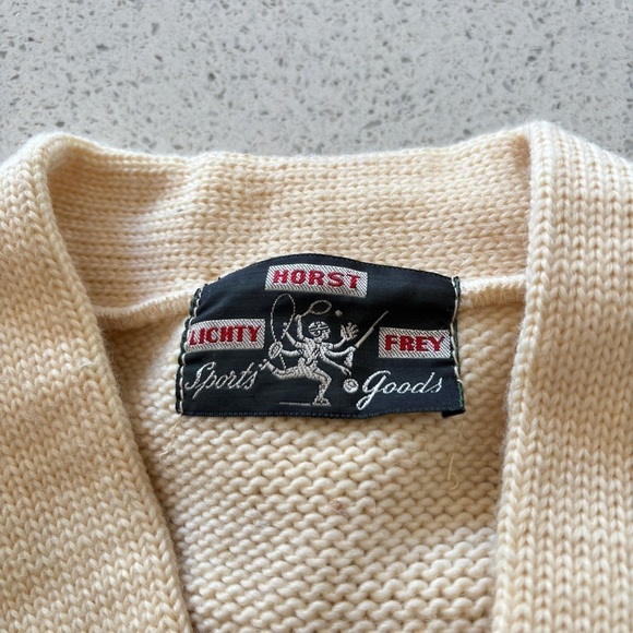 Vintage Cardigan Sweater Acrylic Men's Small Cream Grandpa Grunge Kurt Cobain - Picture 14 of 14